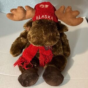Arctic Circle Enterprises Brown Moose Plush Stuffed Animal Alaska Beanie Scarf